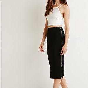 Forever21 Ribbed Side Zipper Midi Skirt (M)